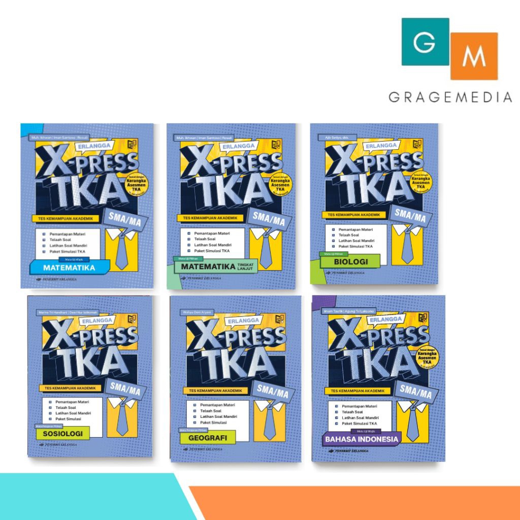 Buku Express TKA SMA/MA Matematika Bahasa Indonesia Sosiologi Geografi - Bahasa Arab - Ekonomi - Fis