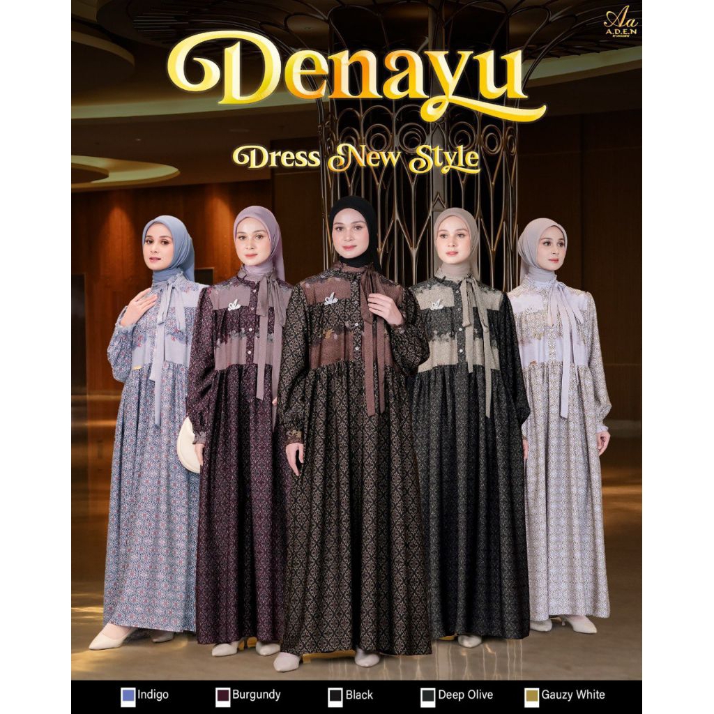 DENAYU DRESS BY A.D.E.N HIJAB [ NEW STYLE ] - GAMIS DENAYU ORIGINAL ADEN HIJAB - GAMIS BATIK FORMAL 