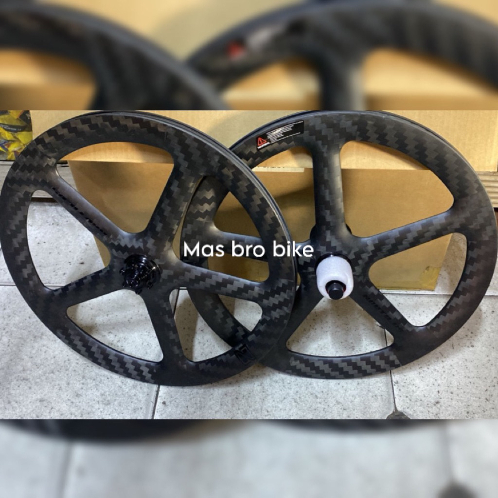 wheelset carbon nautilus 5 spoke discbrake 20 451 barang baru