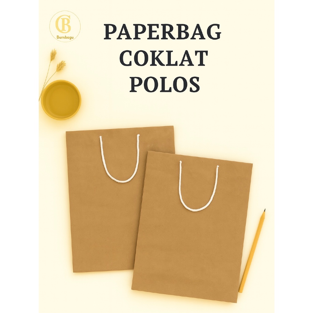 

PAPER BAG KERTAS COKLAT POLOS / GOODIE BAG KERTAS COKLAT / PAPER BAG TALI