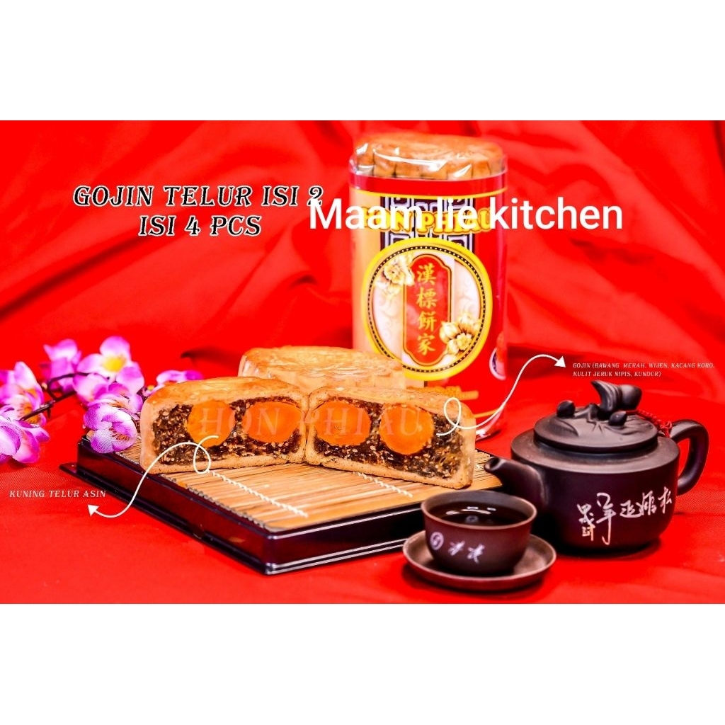 Kue bulan / pia isi gojin telur 2 biji / kue bulan singkawang