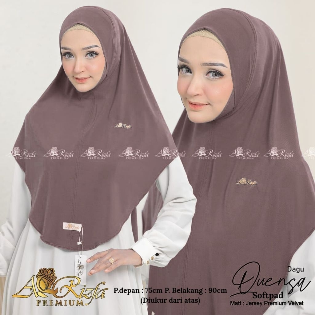 Bergo Malay Quensha Hijab Dagu Malay Jersey Premium Velvet ori Ar Rizfa