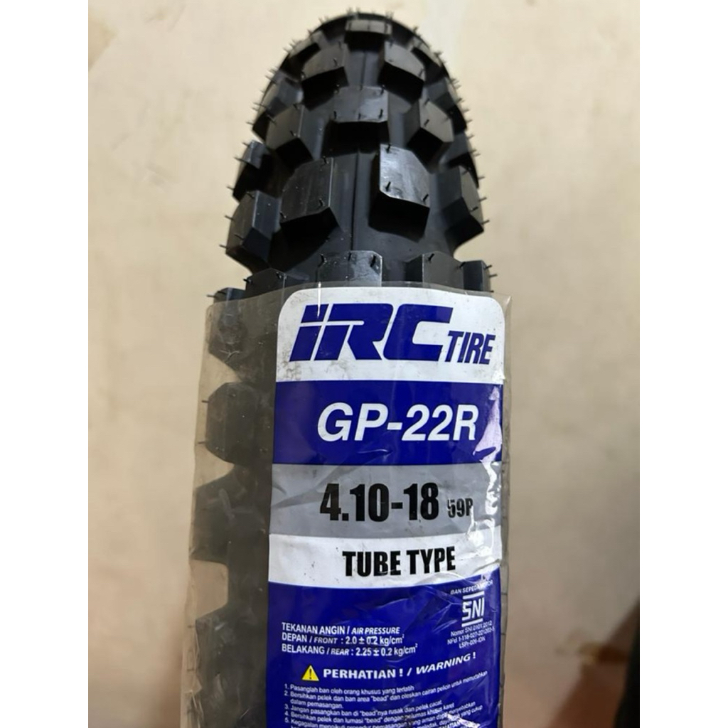 BAN LUAR IRC 4.10-18 TRAIL BELAKANG RING 18 GP-22R NON TUBLES