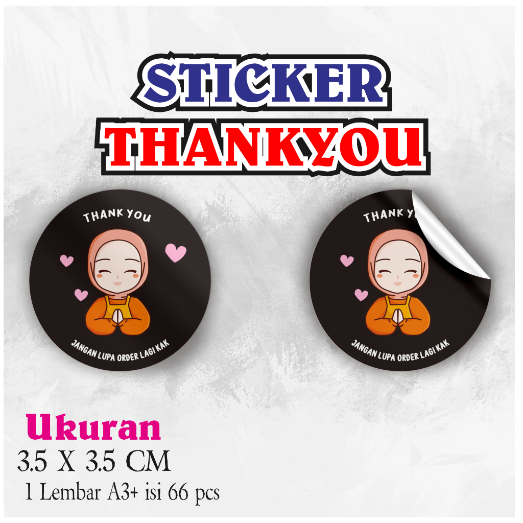 

100 pcs Sticker ucapan terimakasih/sticker thank you uk 3.5 x 3.5 cm