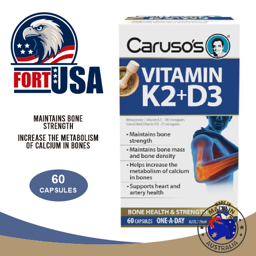 Carusos Vitamin K2 + D3 60 Capsules/Kesehatan Tulang/Bone strength