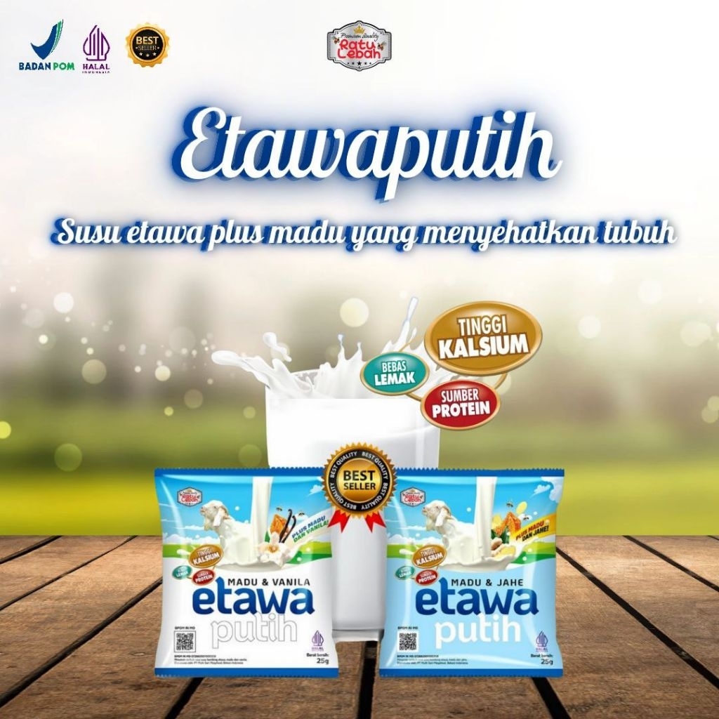 

RATU lebah susu kambing etawa sachet 10pcs Susu kambing etawa plus madu jahe