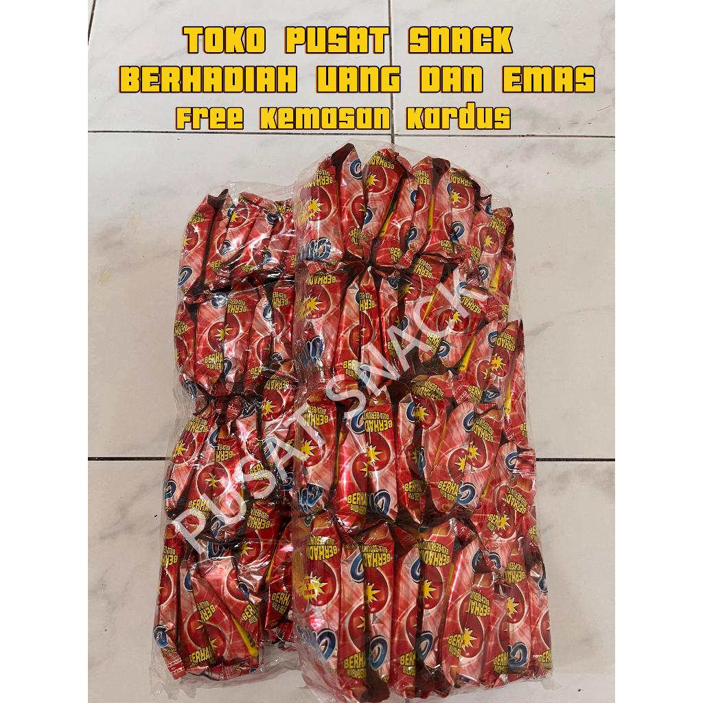 (FREE packing kardus dan bubble wrap) Snack ciki cinta berhadiah uang jika beruntung isi 80 pcs kema