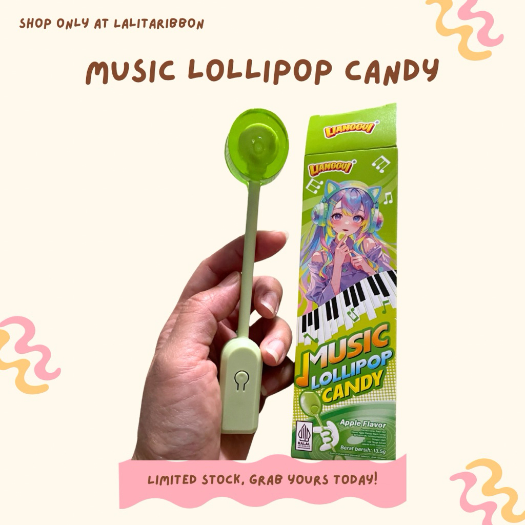 Heaventee.Id Stock Permen Halal Unik Anak Jajanan Music Lolipop Musik Lianggui Candy Musik Permen