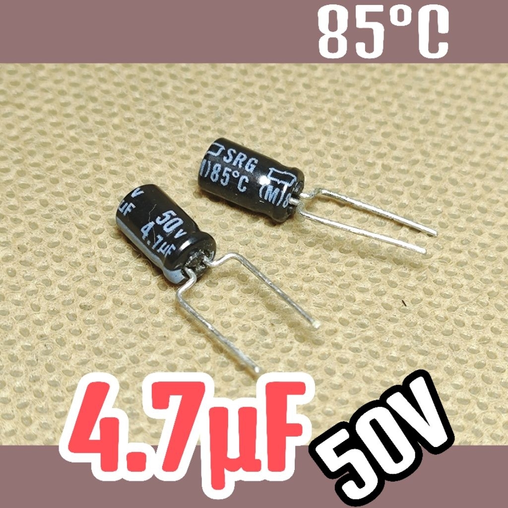 Kapasitor capasitor elko elco 50v 4.7uf 4,7uF 50v 4,7 uf 4.7uF 50v 50 volt ORIGINAL