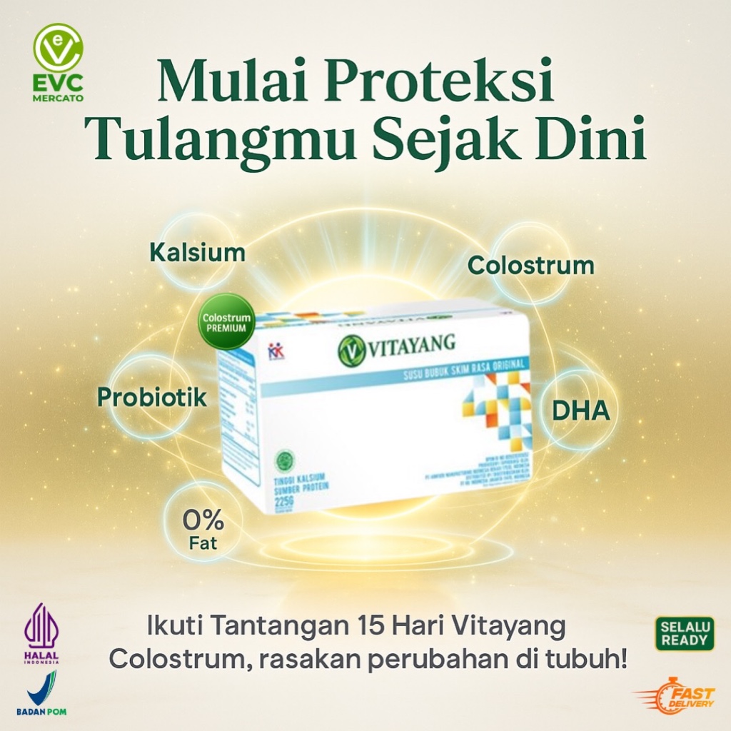 

Vitayang Susu Skim Colostrum – Susu Kalsium untuk Osteoporosis, Regenerasi Tulang & Sendi Sehat