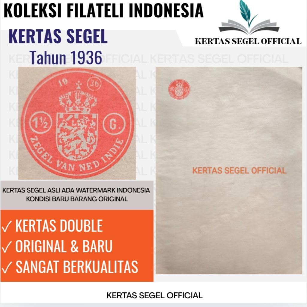 

KERTAS SEGEL TAHUN 1936 ORIGINAL