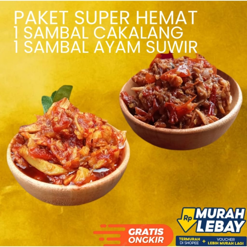 

Paket Hemat 1 Sambal Ayam Suwir 1 Sambal Cakalang halal Homemade