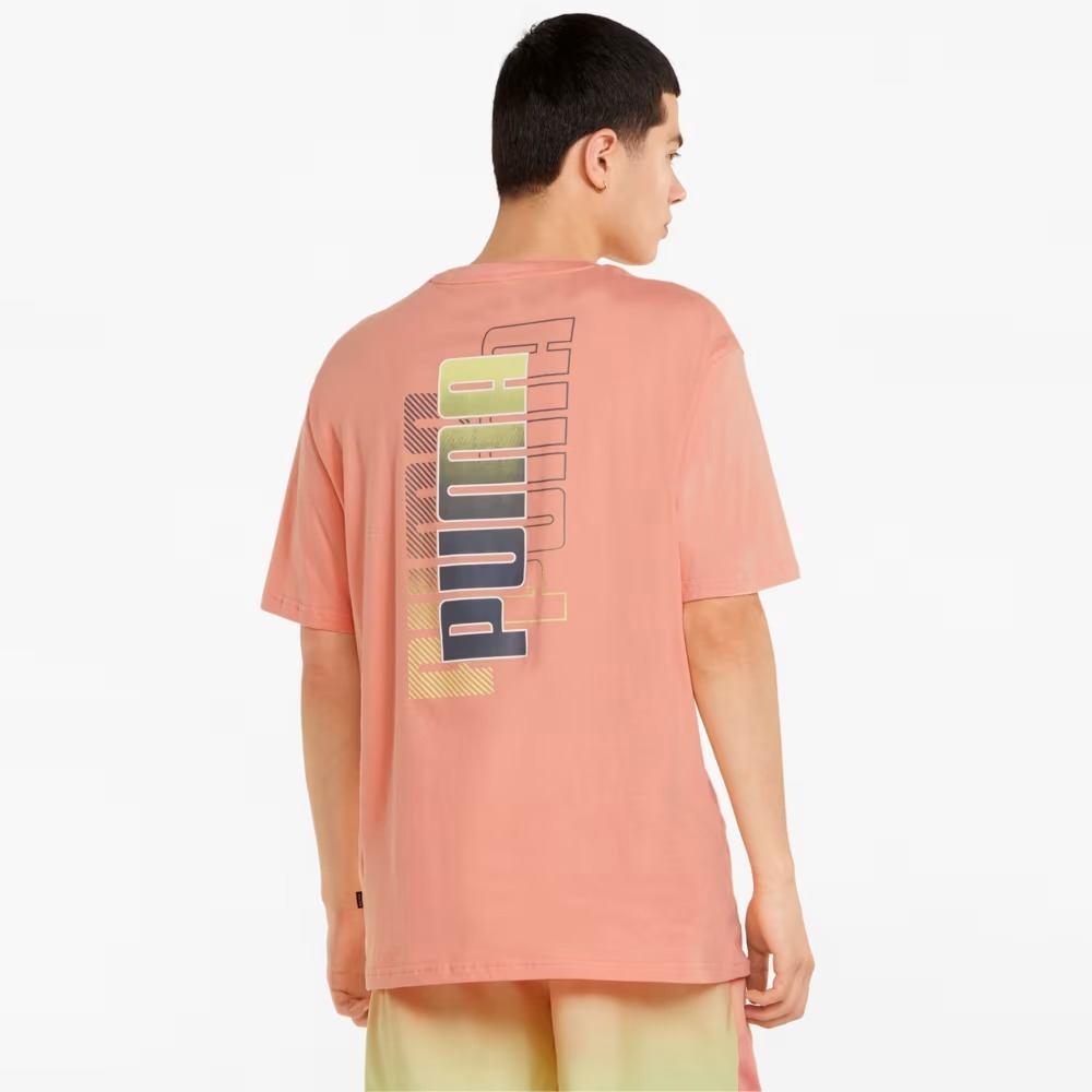Kaos Pria Power Summer Graphic Tee Peach Pink 671582 28