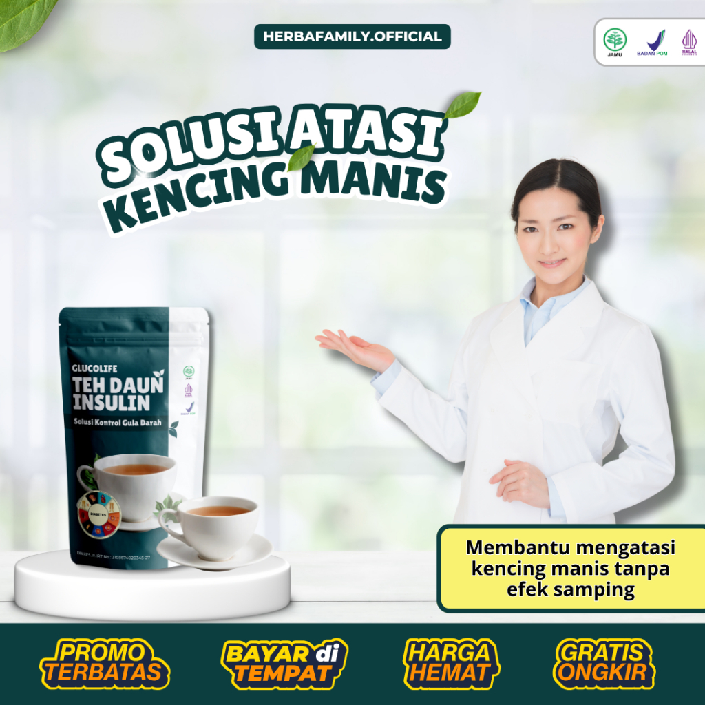 

Glucolife Teh Daun Insulin | Herbal Diabetes, Penurun Gula Darah Alami, Herbal Kencing Manis | 100% Herbal