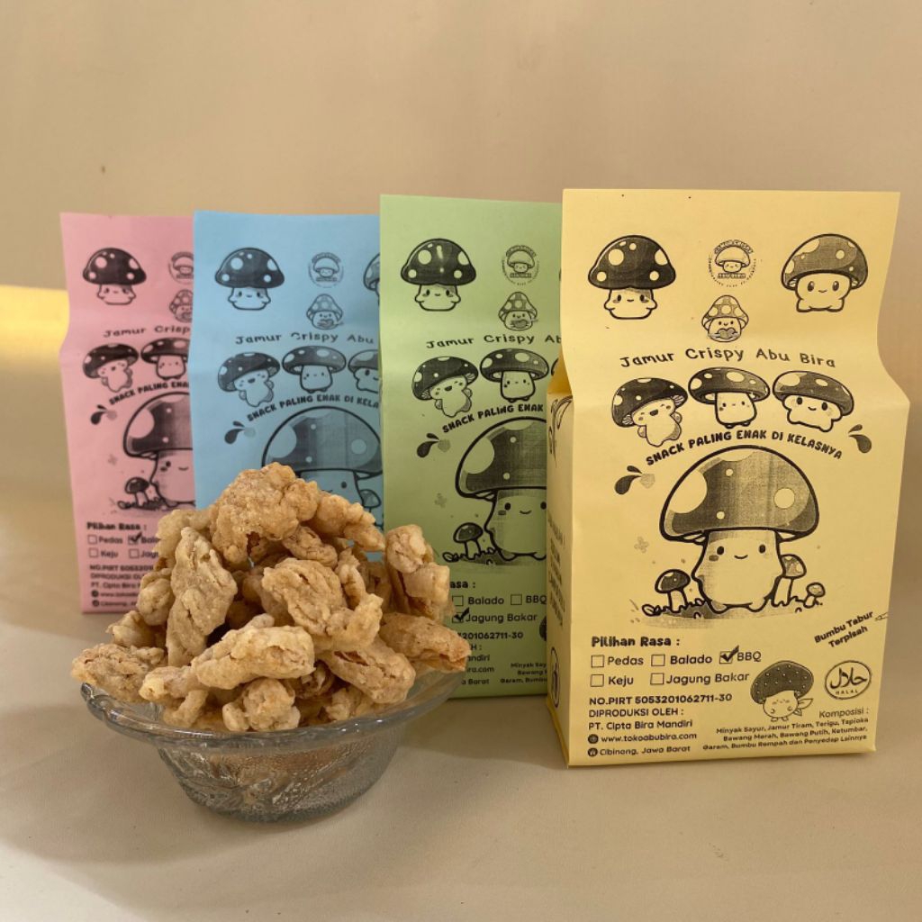 

Jamur Crispy Abu Bira (kemasan 14 gram) - Camilan sehat keluarga