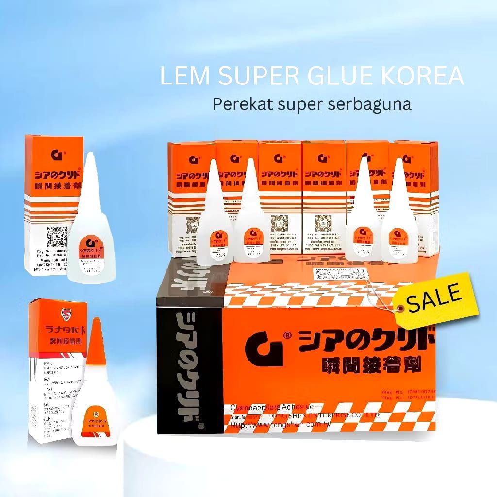 

lem korea tetes cair kayu akrilik besi kulit kuat super superglue instant glue