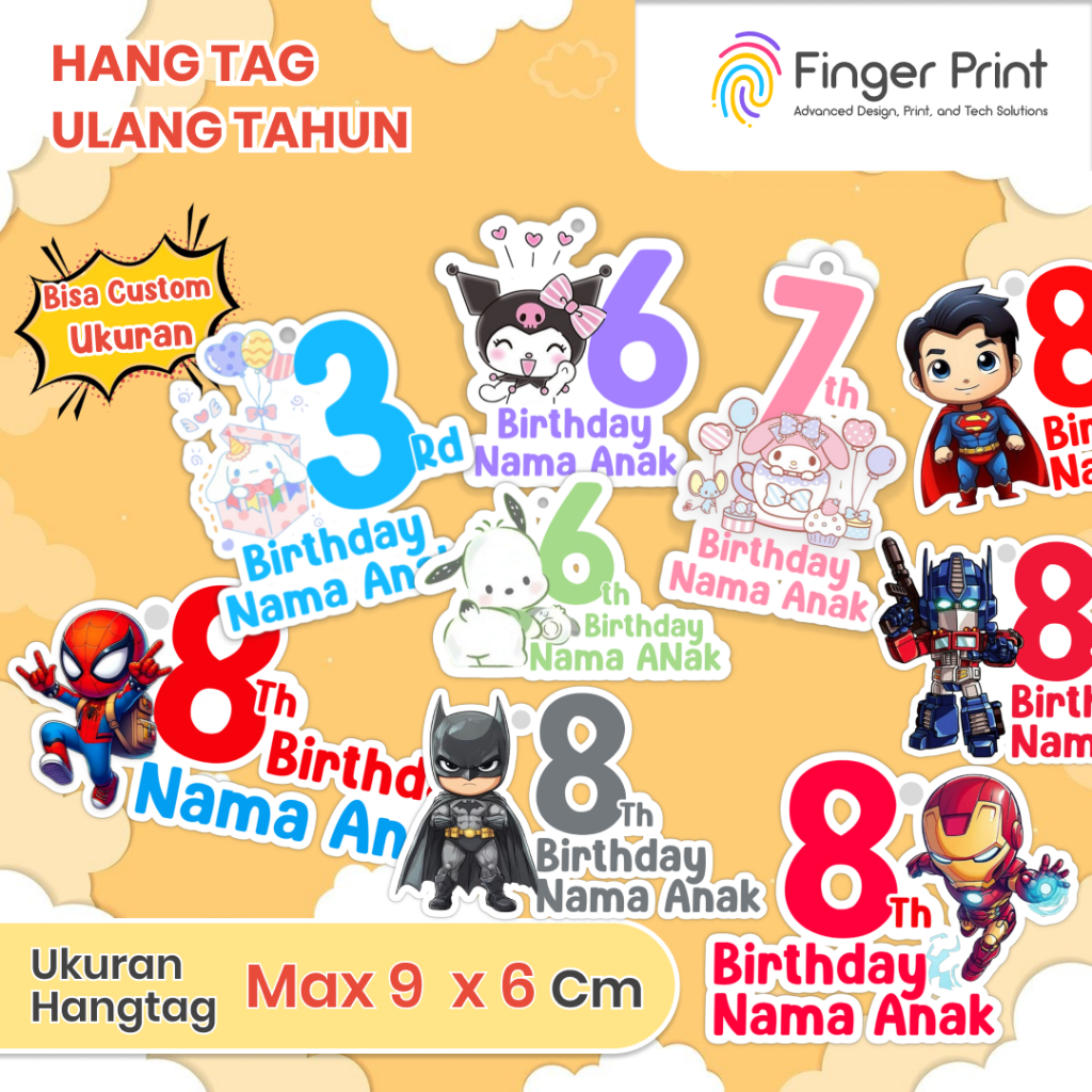 

Cetak Hang Tag & Stiker Ulang Tahun Karakter Kuromi | Label, Souvenir & Stiker Nama Die Cut