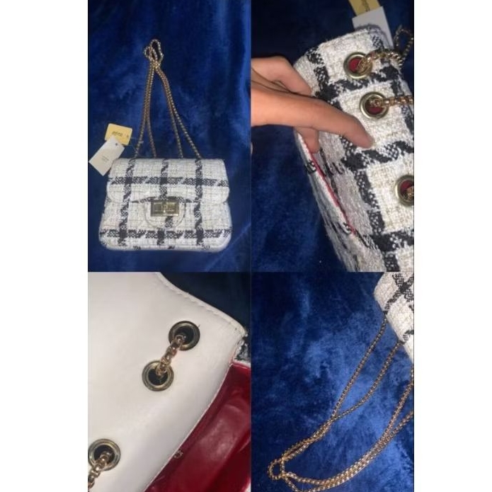 tas kotak putih hitam