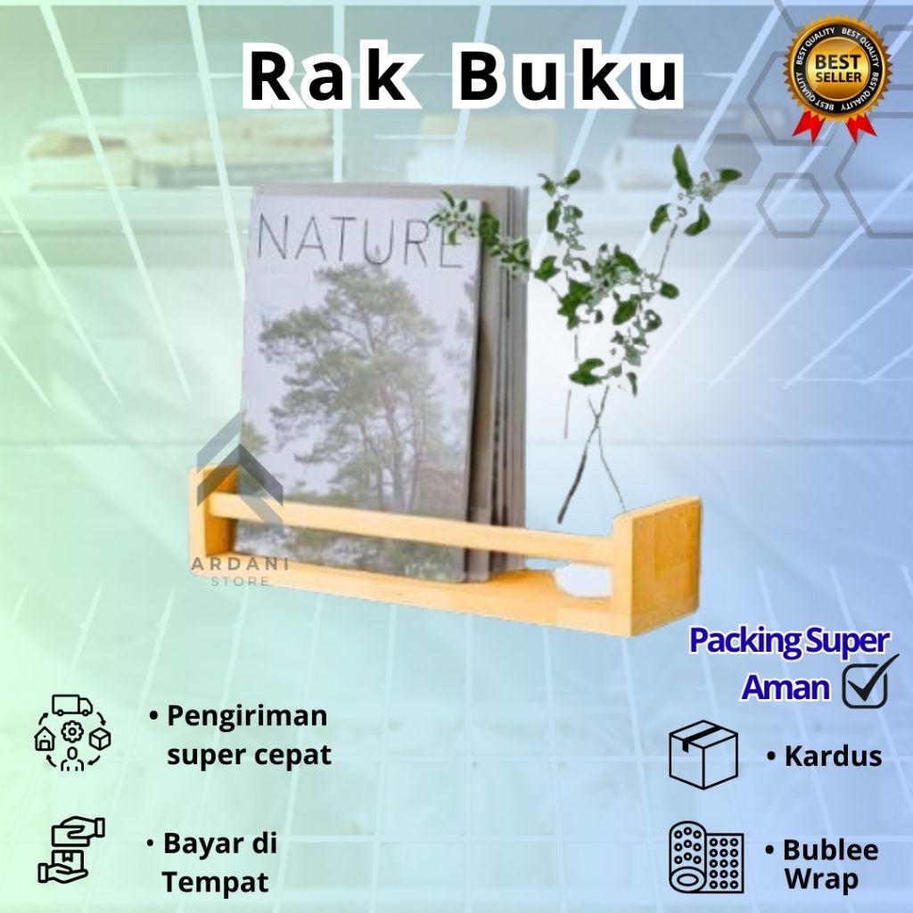 Rak Buku kayu tempat buku Kecil aesthetic