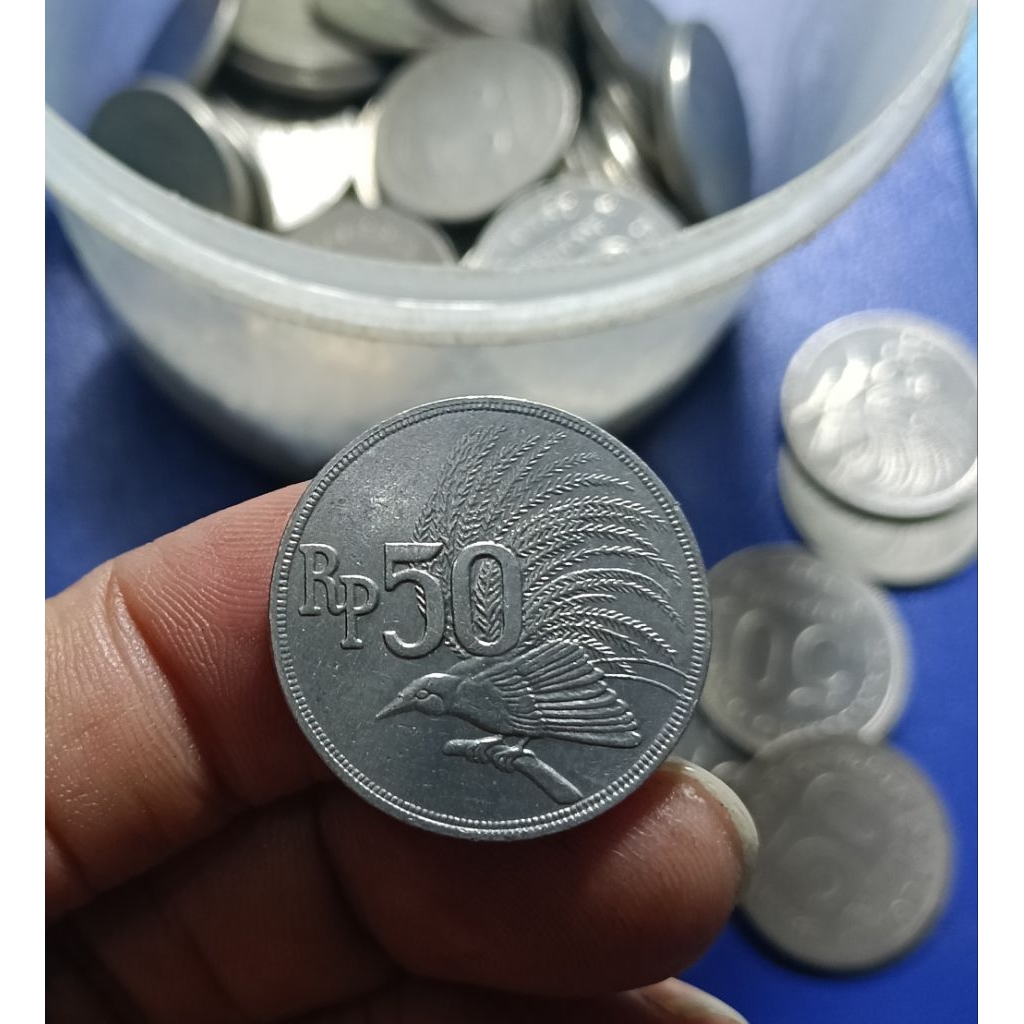 Koin Lawas Indonesia 50 Rp Burung THN 1971