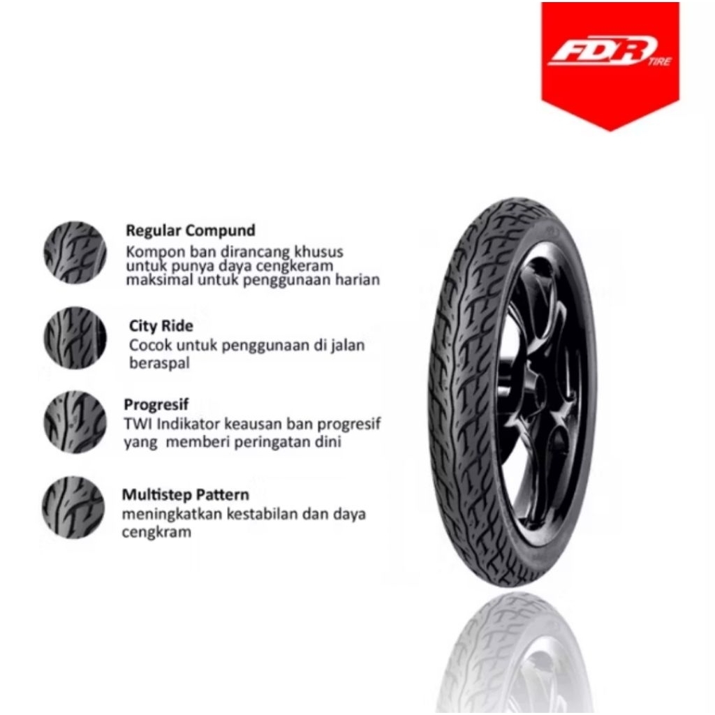 Ban Tubeless FDR Flemino Original 100/90 Ring 14 Ban Belakang Motor Matic