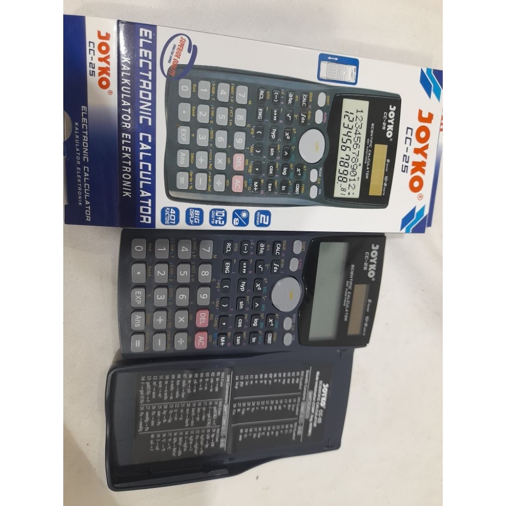 

Scientific calculator/kalkulator ilmiahKode cc 25Merk joykoHarga promo rp100. 000Barang baru