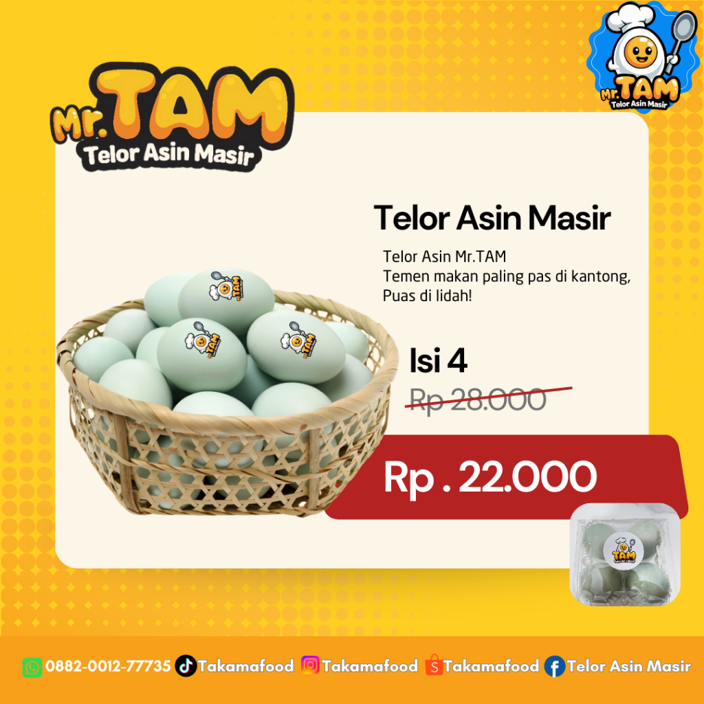 

Telor asin Masin (TAM) 4pcs