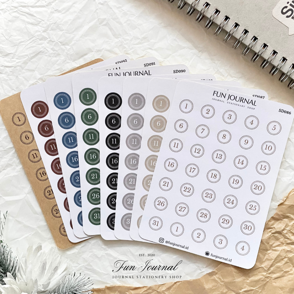 

CLASSIC ROUND DATE TANGGAL BULAT STICKER STIKER SHEET UNTUK JOURNAL JURNAL SCRAPBOOK DIY PLANNER BULLET JOURNAL BUJO DECORATION DEKORASI