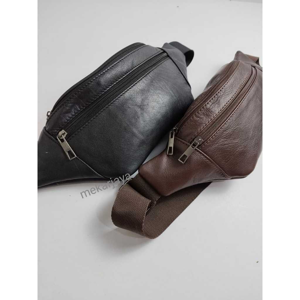 Tas Selempang Kulit Asli Domba Waistbag Peria Elegan Model Terbaru