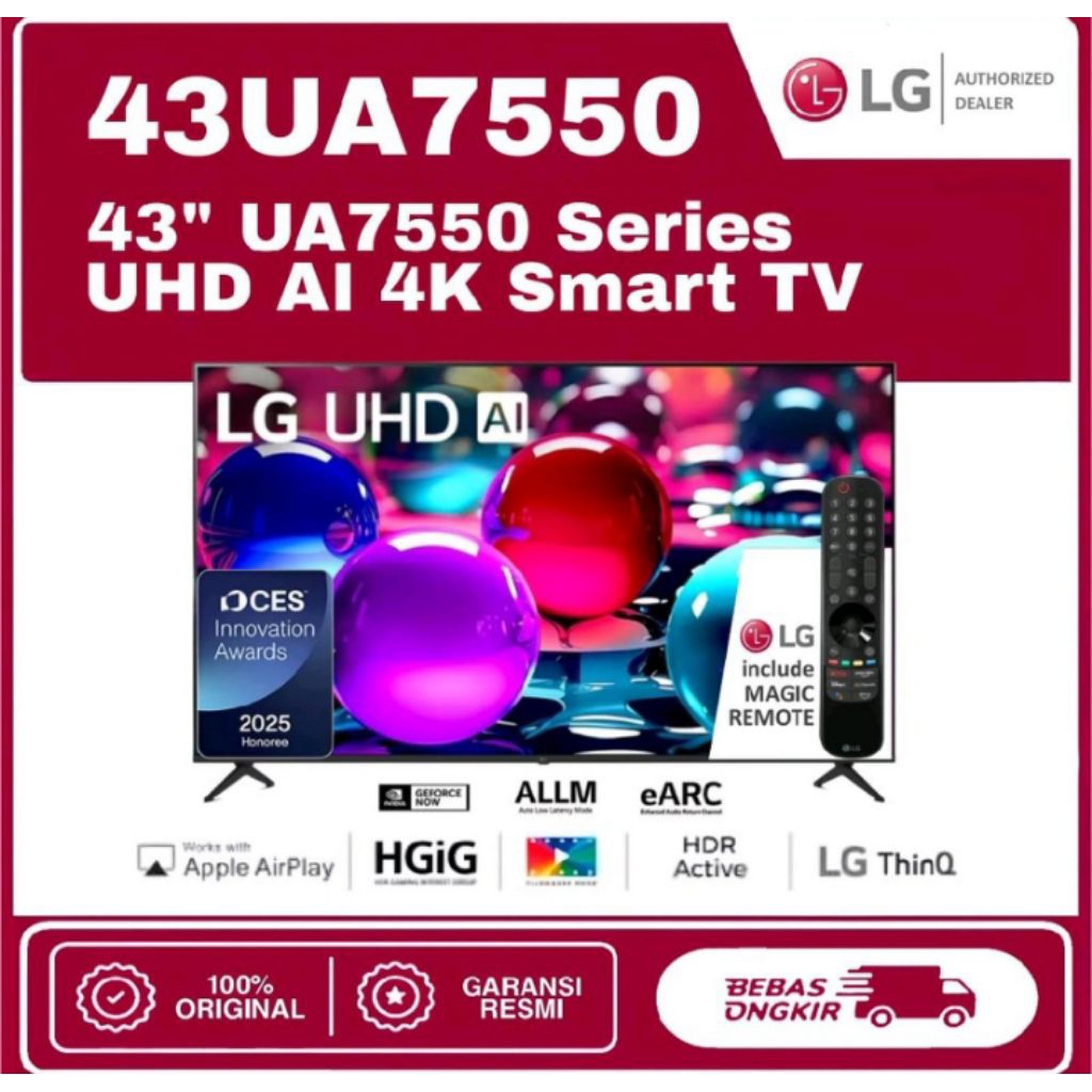 TV SMART LG 43UA7550 NEW SERIES 2025 (43inchi) bergaransi