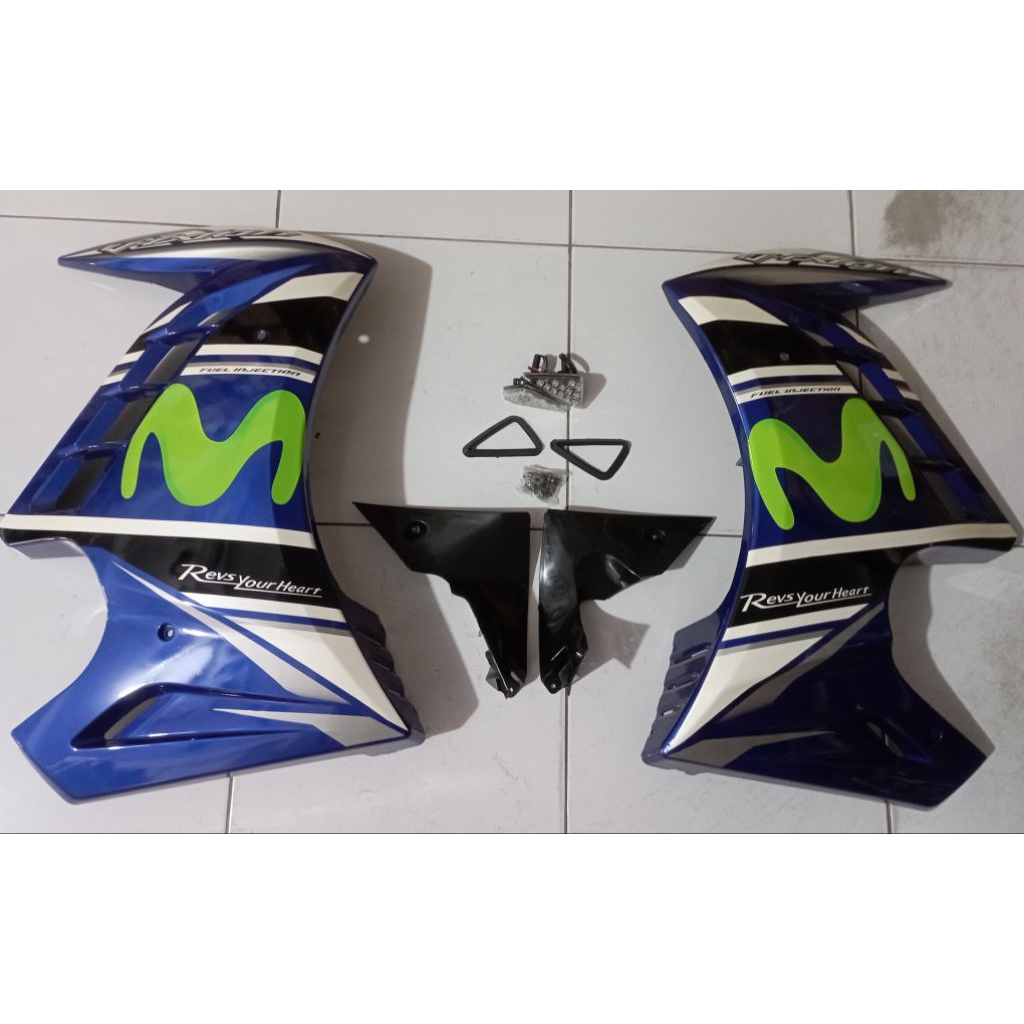 Semi Fairing Vixion New Movistar Blue Sayap Kanan Kiri Biru