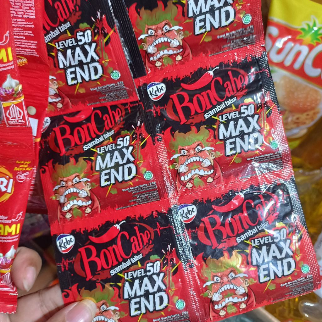 

Bon Cabe Level 50 Max End Cabe Sambal Cabai Tabur Sachet 2,5gr Kone Boncabe