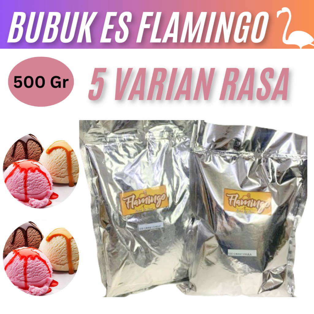 Bubuk Es Krim Flamingo 500gr Bubuk Instant Premium