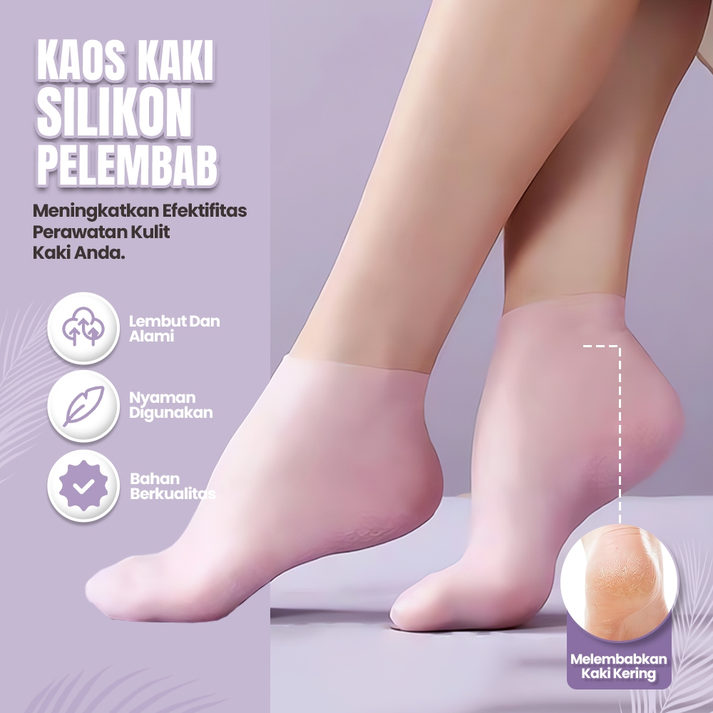 Kaus kaki pelembab silikon, kaki anti pecah-pecah, masker kaki dan penutup kaki, perawatan kaki