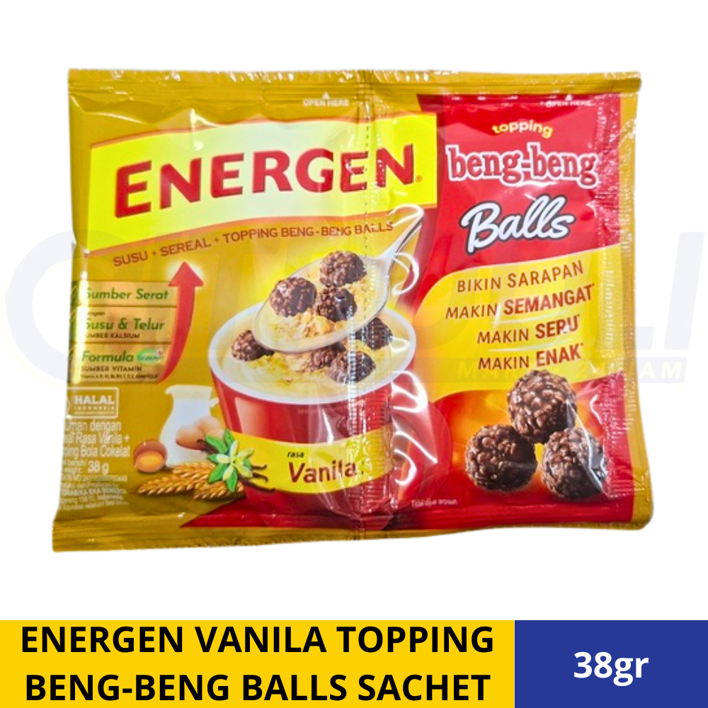 

ENERGEN VANILA TOPPING BENG-BENG BALLS SACHET 38gr