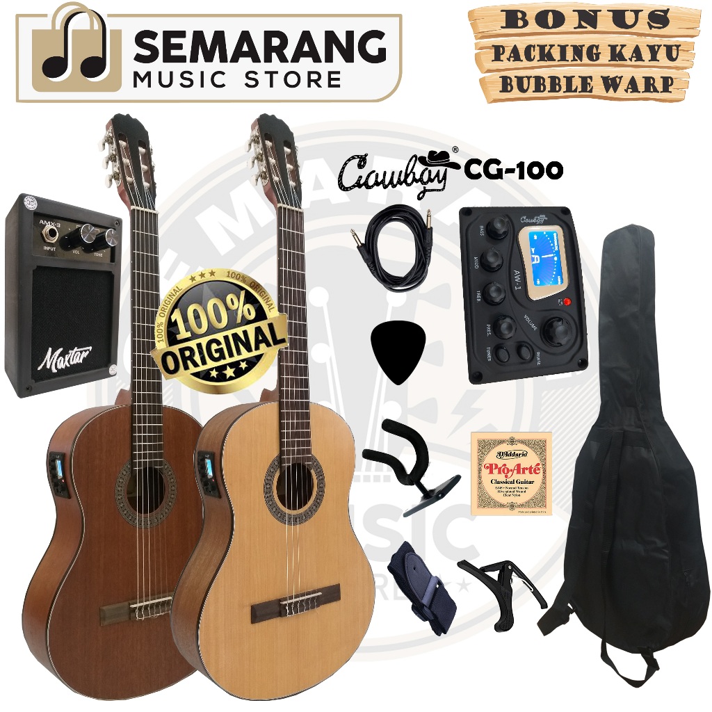 ORIGINAL Gitar Klasik Elektrik Cowboy CG-100 NA / CG 100NS Gitar Cowboy Original