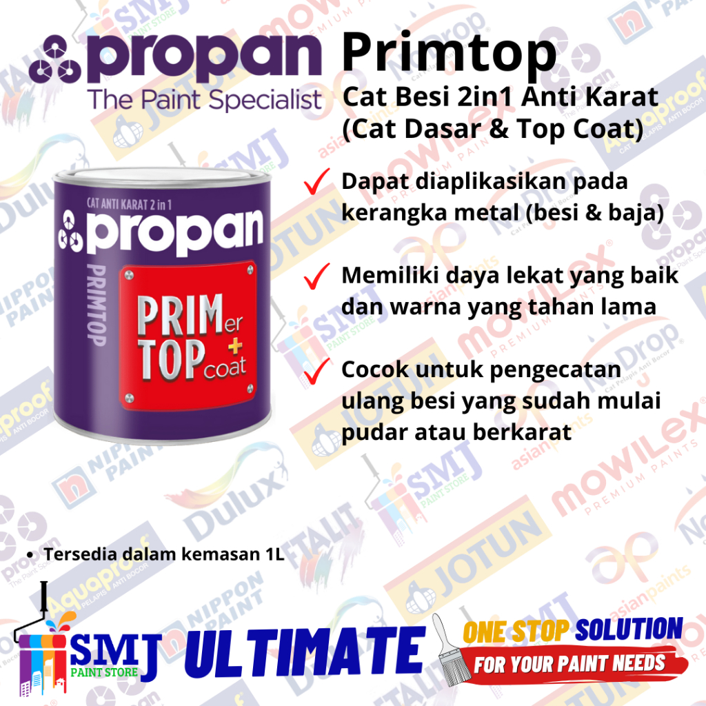 CAT BESI ANTI KARAT 2 IN 1 PROPAN PRIMTOP 88 TINTING KEMASAN 20 KG