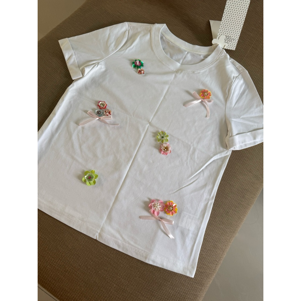 tshirt kaos korean garden rolarola maison de rola aland bunga 3D embroidered
