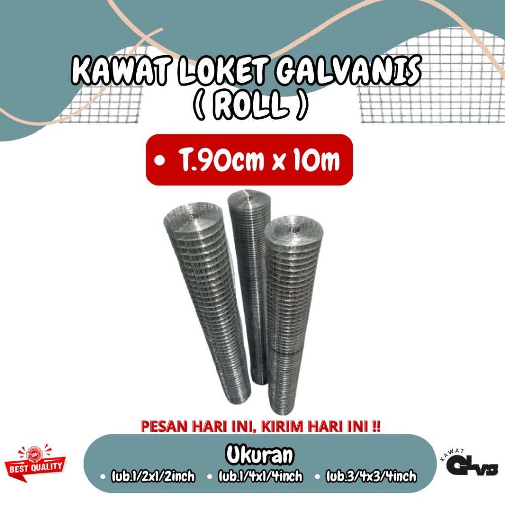 kawat loket galvanis / kawat ram loket/ kawat galvanis / kawat kandang / kandang hewan / kualitas