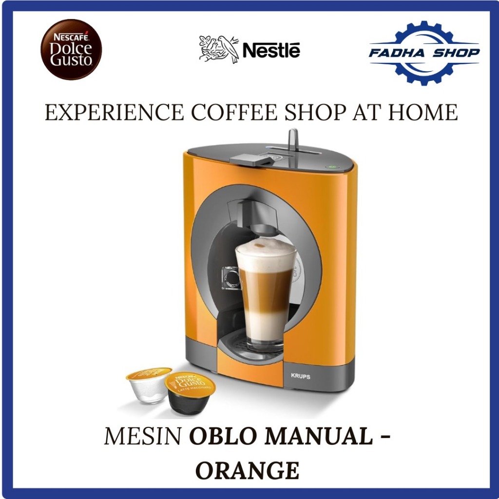Mesin Kopi NESCAFE Dolce Gusto Oblo Manual Coffee Machine by Krups - Orange Original