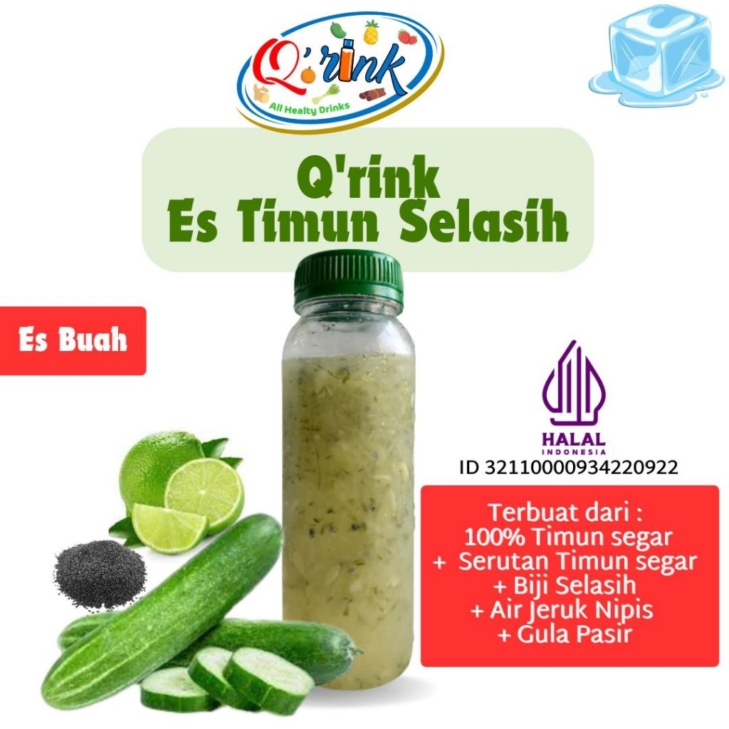 

Q’rink Es Buah Timun Selasih 250ml – Minuman Sehat Alami Segar dari Jeruk Nipis Kaya Serat dan Vitamin C | Detoks Tubuh, Melancarkan Pencernaan, Menjaga Imunitas, Gaya Hidup Sehat, Halal dan Praktis Dibawa