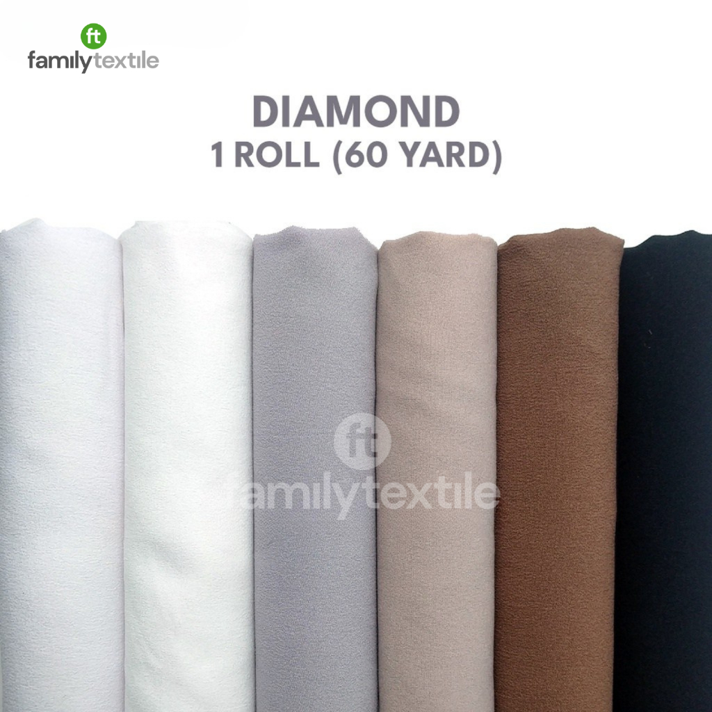 Kain Diamond Isabela 1 Roll 60 Yard Street Crepe - Bahan Kerudung Hijab Pashmina
