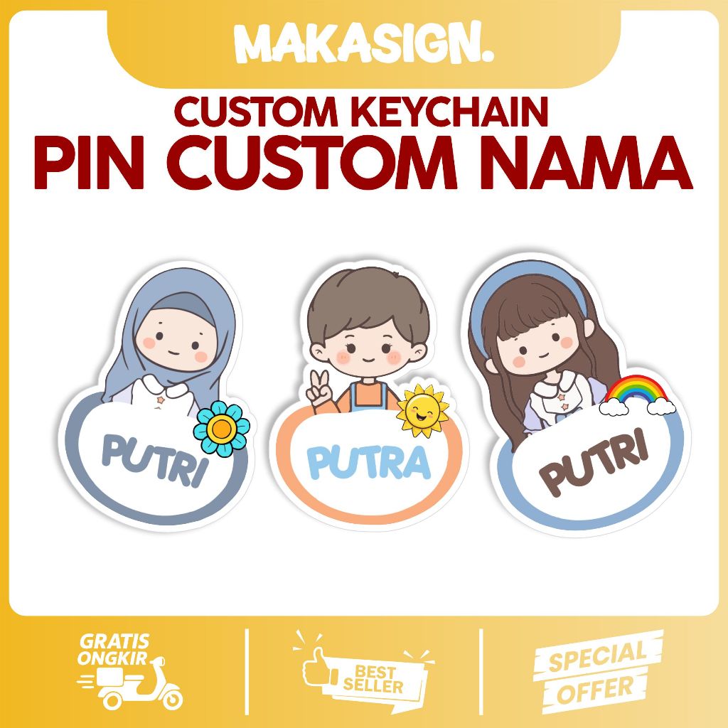 PIN PENITI - BROSS - PIN CUSTOM NAMA - PIN PENITI LUCU - PIN PENITI NAMA