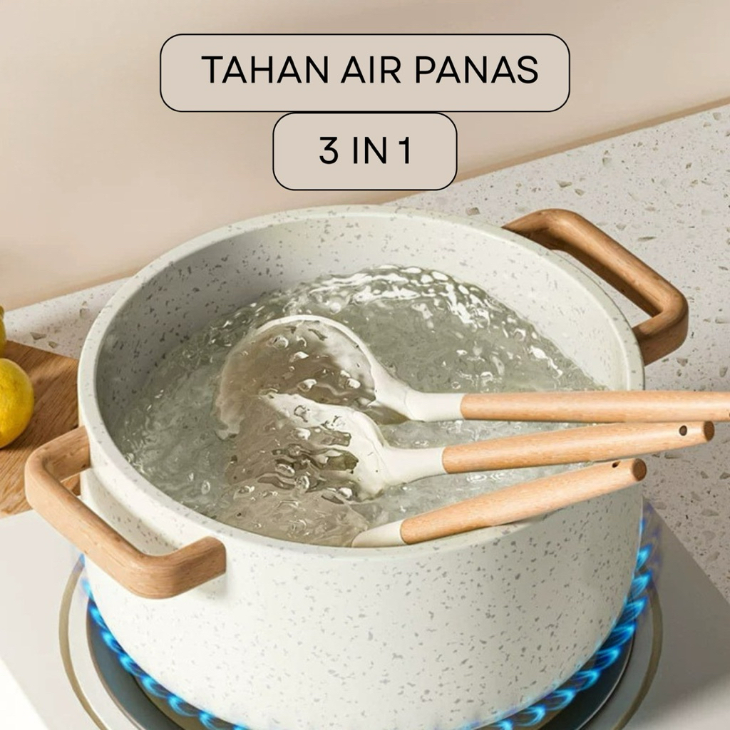 Peralatan masak silikon spatula peralatan masak 3 bagian