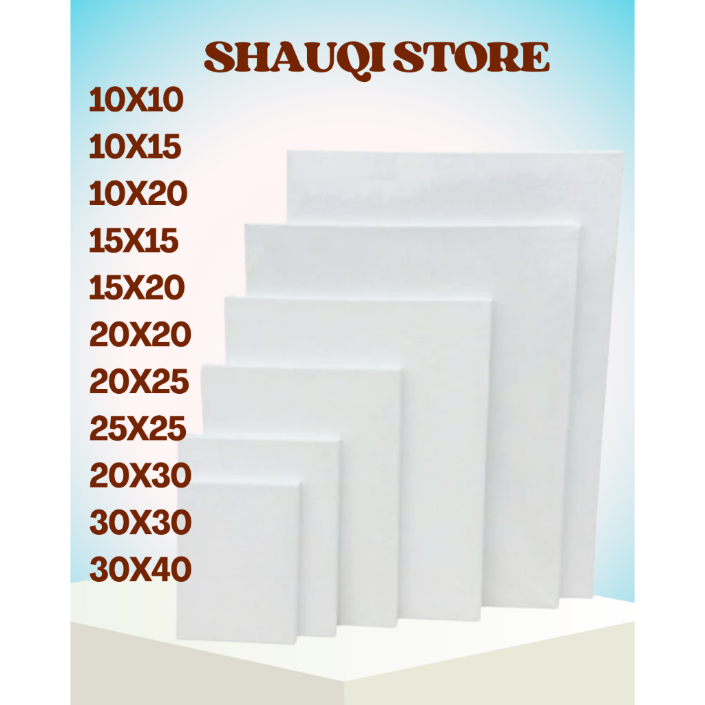 

KANVAS LUKIS UKURAN 10X10, 10X15, 10X20, 15X15, 15X20, 20X20, 20X25, 25X25, 20X30, 30X30, 30X40 CM