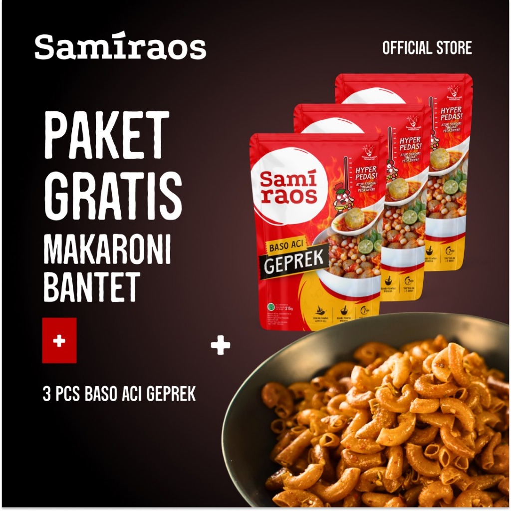 

SAMI RAOS - Paket GRATIS Camilan Makaroni + 3 Pcs Baso Aci Geprek