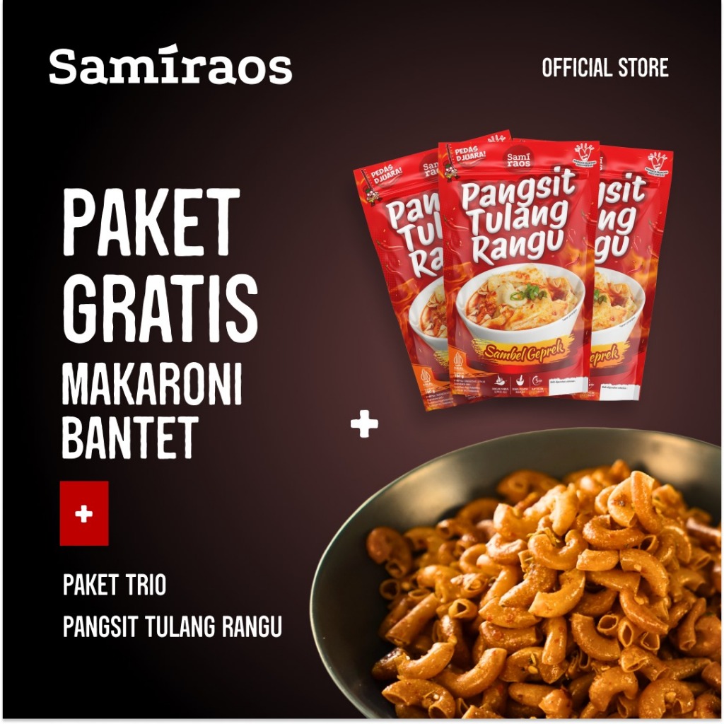 

SAMI RAOS - Paket GRATIS Camilan Makaroni + 3 Pcs Pangsit Tulang Rangu