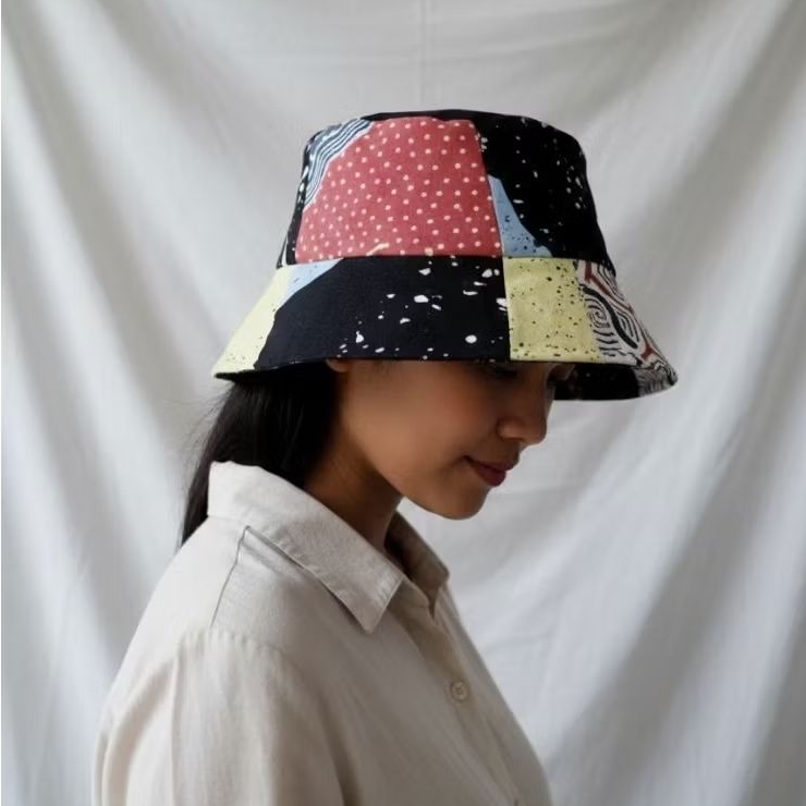 Bucket Hat Batik mix color - topi bolak balik