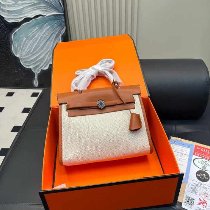 Tas Herbag Canvas Wanita Premium Tote Bag Casual Elegan Ringan Besar Kapasitas Cocok Harian Kerja & 