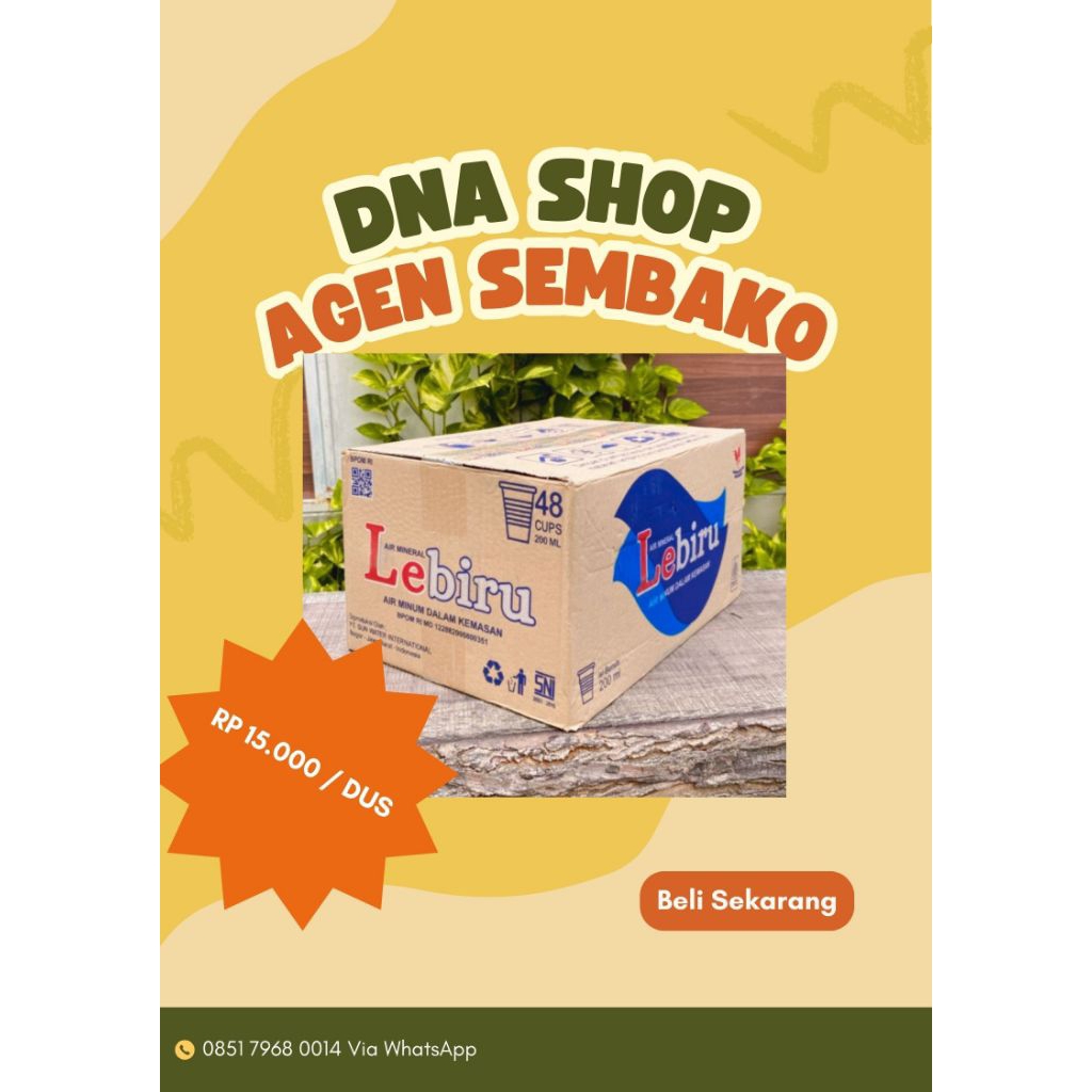 

Le Biru Air Mineral Gelas 200ml isi 48 gelas